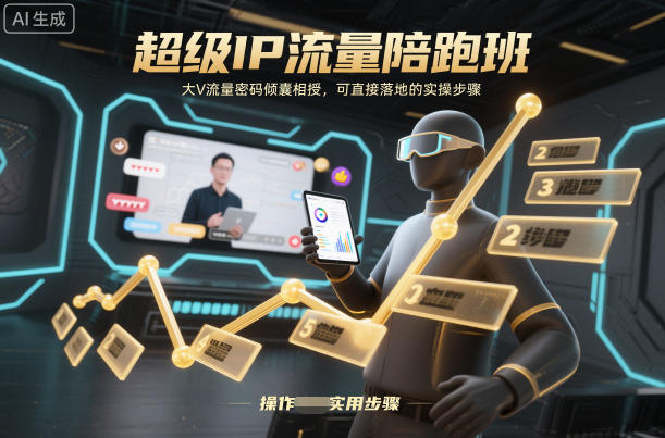 超级IP流量陪跑班，大V流量密码倾囊相授，可直接落地的实操步骤创客前沿-创客前沿
