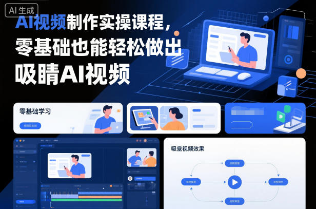 AI视频制作实操课程，零基础也能轻松做出吸睛AI视频创客前沿-创客前沿